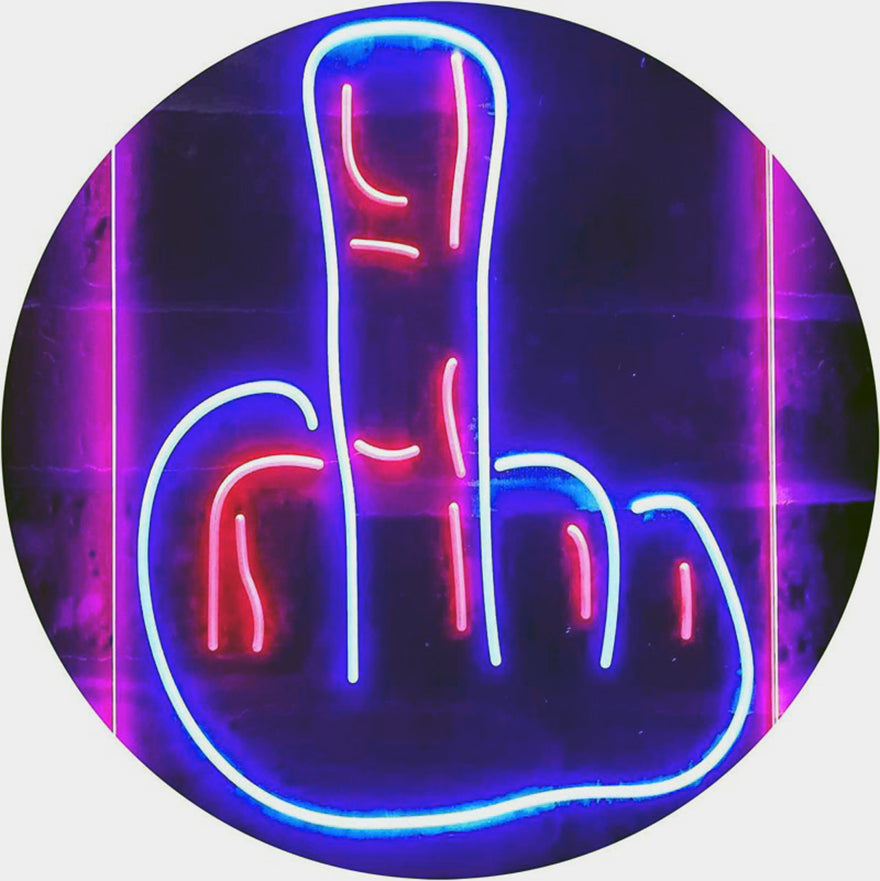 Middle Finger Neon Sign Neon Sign On Acrylic Prints 3634