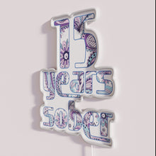 Load image into Gallery viewer, 15 Years Sober Customizable Paisley Design Neon Wall Decoration Sign