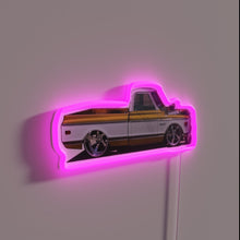 Load image into Gallery viewer, Vintage 1972 Chevrolet C10 two-tone RGB neon truck sign art