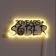 Load image into Gallery viewer, Recovery Inspiration: 20 Years of Sobriety Celebrated with Colorful Glow