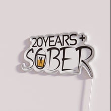 Load image into Gallery viewer, RGB Neon Sign Celebrating 20 Years of Sobriety and Recovery Journey