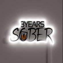 Load image into Gallery viewer, Celebrating Three Years of Sobriety with Vibrant Colorful Neon Sign.
