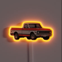 Load image into Gallery viewer, Vibrant Neon Sign Featuring a Colorful 1967-1972 Orange Chevrolet Truck Icon