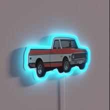 Load image into Gallery viewer, Vintage Orange Semi Truck Neon Sign with Colorful Nighttime Glow Effect