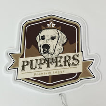 Load image into Gallery viewer, A glowing Puppers Officially Wayne's Favourite Beer RGB neon sign