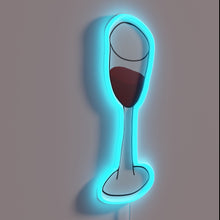 Load image into Gallery viewer, Colorful Neon Sign Illuminates Room with Glass of Wine Design