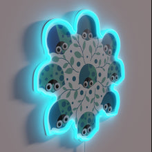 Load image into Gallery viewer, Lovely ladybird silhouette in pastel spearmint and liquorice colours glows