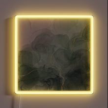 Load image into Gallery viewer, Vibrant abstract glow neon sign with metallic pink and green accents.