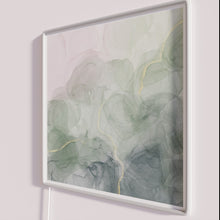 Load image into Gallery viewer, Vibrant abstract pink & green neon wall art with metallic accents