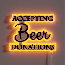 Load image into Gallery viewer, Neon Beer Donation Sign with Colorful RGB Lighting Effect Display