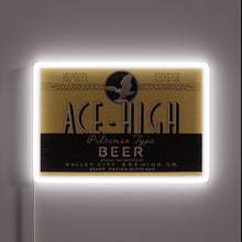 Load image into Gallery viewer, Vintage-style distressed neon sign featuring Ace High Beer's bold logo.