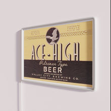 Load image into Gallery viewer, Vintage-inspired RGB neon bar sign with distressed Ace High Beer letters