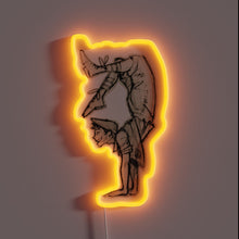 Load image into Gallery viewer, Colorful neon lightbox featuring a cartoon acrobat in bold hues.