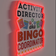 Load image into Gallery viewer, Activities Director AKA Bingo Master or Queen in bold neon