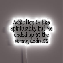 Load image into Gallery viewer, Addiction as twisted spirituality: misplaced devotion in neon glow.
