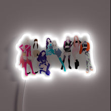 Load image into Gallery viewer, AeSna Group K-Pop Neon Sign Featuring Iconic Characters in RGB Lights.