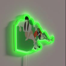 Load image into Gallery viewer, Aespa icon neon sign featuring Giselle and members in color.