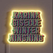 Load image into Gallery viewer, Aespa members' iconic neon sign with customizable RGB lighting effects.