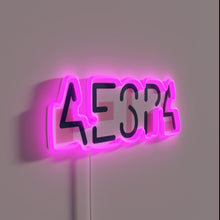 Load image into Gallery viewer, Aespa minimalist neon sign with vibrant RGB color display