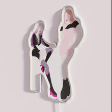 Load image into Gallery viewer, Neon Aespa Logo Sign with Ning Ning and AE Girls Symbol