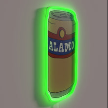 Load image into Gallery viewer, Electric glow of Texas pride with Alamo Beer logo illuminated