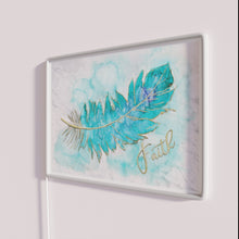 Load image into Gallery viewer, RGB Colorful Artistic Alcohol Ink Textured Feather Wall Decor Sign