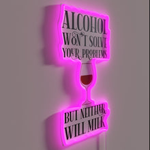 Load image into Gallery viewer, Satirical home decor sign with bold RGB LED lighting.