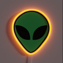 Load image into Gallery viewer, Classic green alien head neon sign – bold, minimal, and out of this world 👽