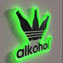 Load image into Gallery viewer, Eye-catching colorful bar decor, modern Alkohol RGB neon lighting display