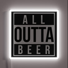 Load image into Gallery viewer, Fun neon bar decoration with a humorous beer shortage message.