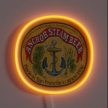 Load image into Gallery viewer, Neon RGB sign featuring vibrant Anchor Brewing logo design accents.