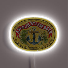 Load image into Gallery viewer, Anchor Steam Beer neon sign with white LED border