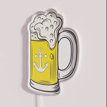 Load image into Gallery viewer, Neon beer bar pub decor with colorful Anchor Steam branding