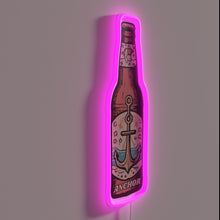 Load image into Gallery viewer, Vibrant RGB neon sign featuring an anchor and steam bottle design.