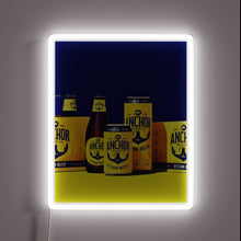 Load image into Gallery viewer, Vibrant anchor shaped steam engine illuminated with colorful RGB neon lights