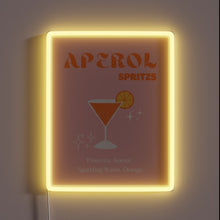 Load image into Gallery viewer, Aperol Spritz cocktail drinks illuminated by retro art pink glow