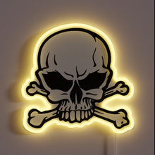 Load image into Gallery viewer, Glowing skull and crossbones neon sign – bold, edgy, and perfect for a rebellious vibe.
