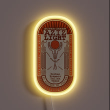 Load image into Gallery viewer, Electric glow of Aziz's The Divine Brew logo neon sign.