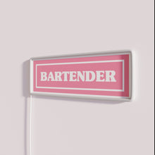 Load image into Gallery viewer, Bright bartender signs with customizable RGB color changing neon lighting accents