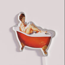 Load image into Gallery viewer, Neon Bathtub Pinup Girl Art Print Wall Decor Accent Sign
