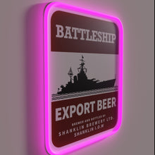 Load image into Gallery viewer, Brighten up your bar with vibrant Battleship Export beer signs.