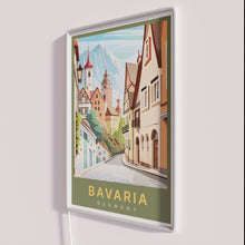 Load image into Gallery viewer, Bavaria Germany digital art illustration travel poster inspired neon sign