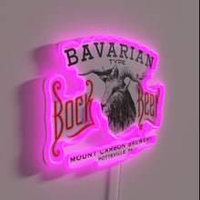 Load image into Gallery viewer, Vintage retro Bock beer brewery neon sign in distressed metal.