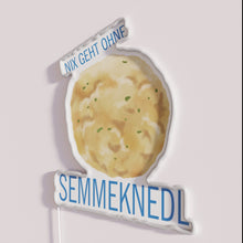 Load image into Gallery viewer, Vibrant Bavarian-inspired neon sign featuring a dumpling design in color.