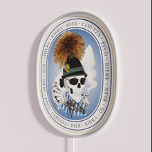 Load image into Gallery viewer, Neon Bavarian skull decoration with colorful RGB LED lighting effect