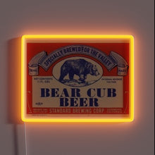 Load image into Gallery viewer, Vintage Bear Cub Beer neon sign with bear illustration.