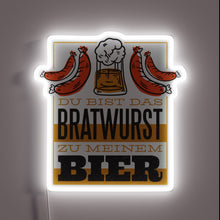 Load image into Gallery viewer, Brewery Decor - Vibrant RGB Neon Sign with Bratwurst Design