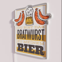 Load image into Gallery viewer, Neon beer and bratwurst theme bar pub decoration sign