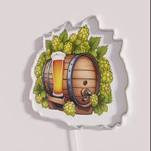 Load image into Gallery viewer, Vibrant Beer Barrel Hops Neon Sign with Color Changing Effect