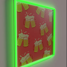 Load image into Gallery viewer, Neon bar decor featuring colorful 'BEER' letters in RGB lights.